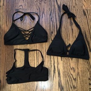 Bundle/ lot 3 black bikini tops